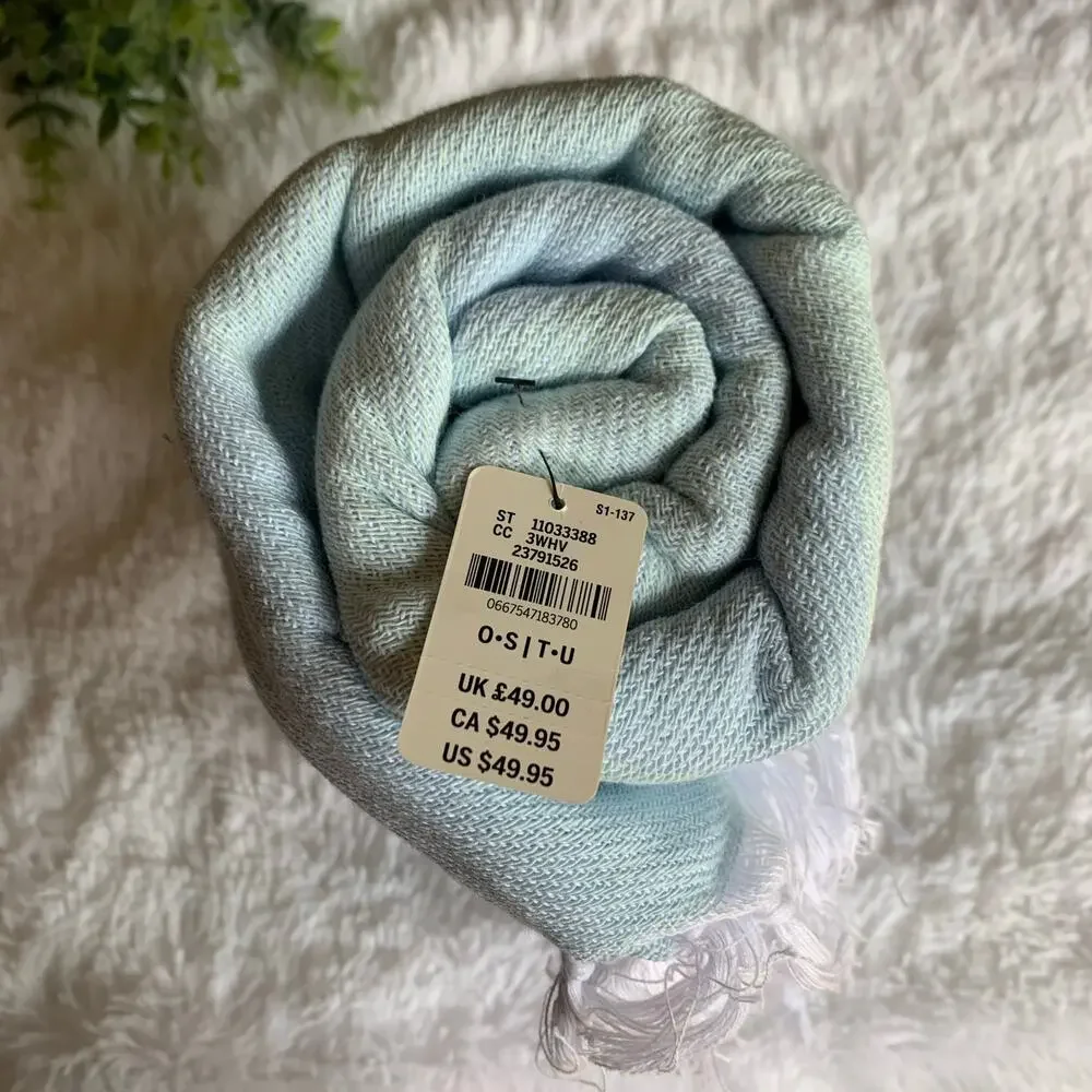 NWT PINK Victoria’s Secret Beach Blanket Tassel Throw Aqua Blue 50x60
